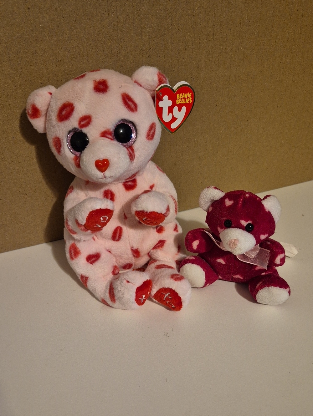 D7 TY Beanie Baby (Beanie Bellies) - VALERIE the Valentine's Bear (6 inch)